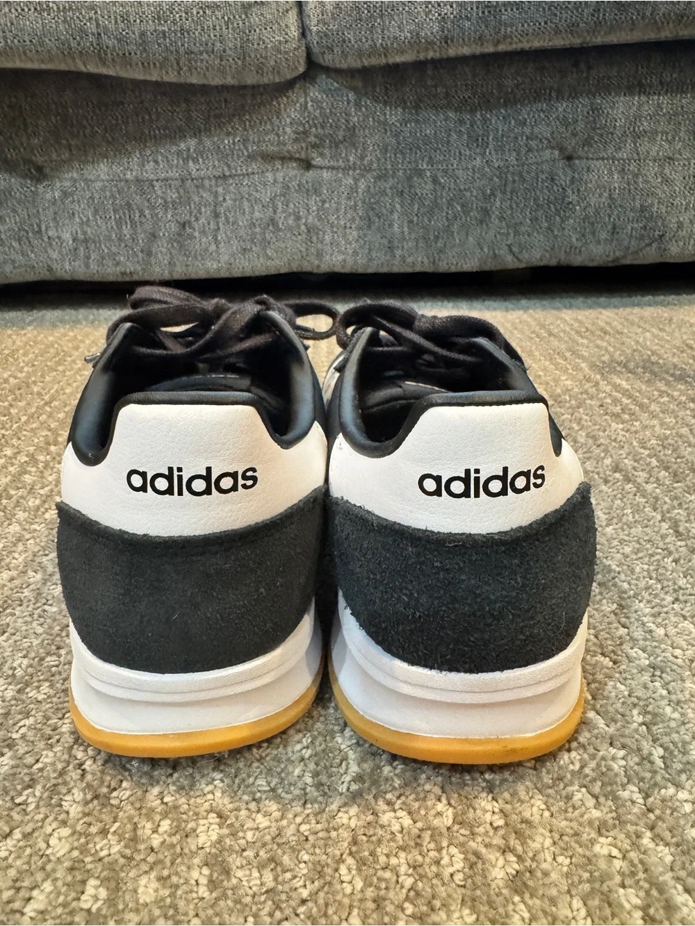 adidas cloudfoam Mens Run 70S 2.0 Sneakers Shoes Casual - Black/White